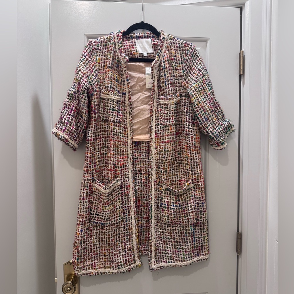 Anthropologie Vibrant Tweed Jacket